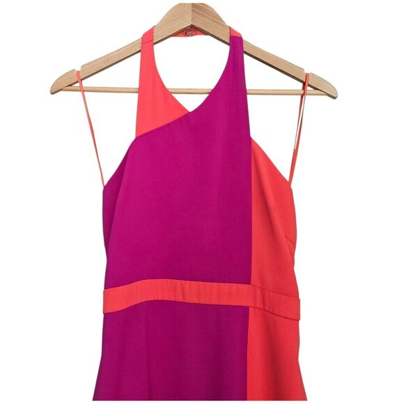 Women's - Badgley Mischka Colorblock Halter Dress, Size 4 - Picture 4 of 10